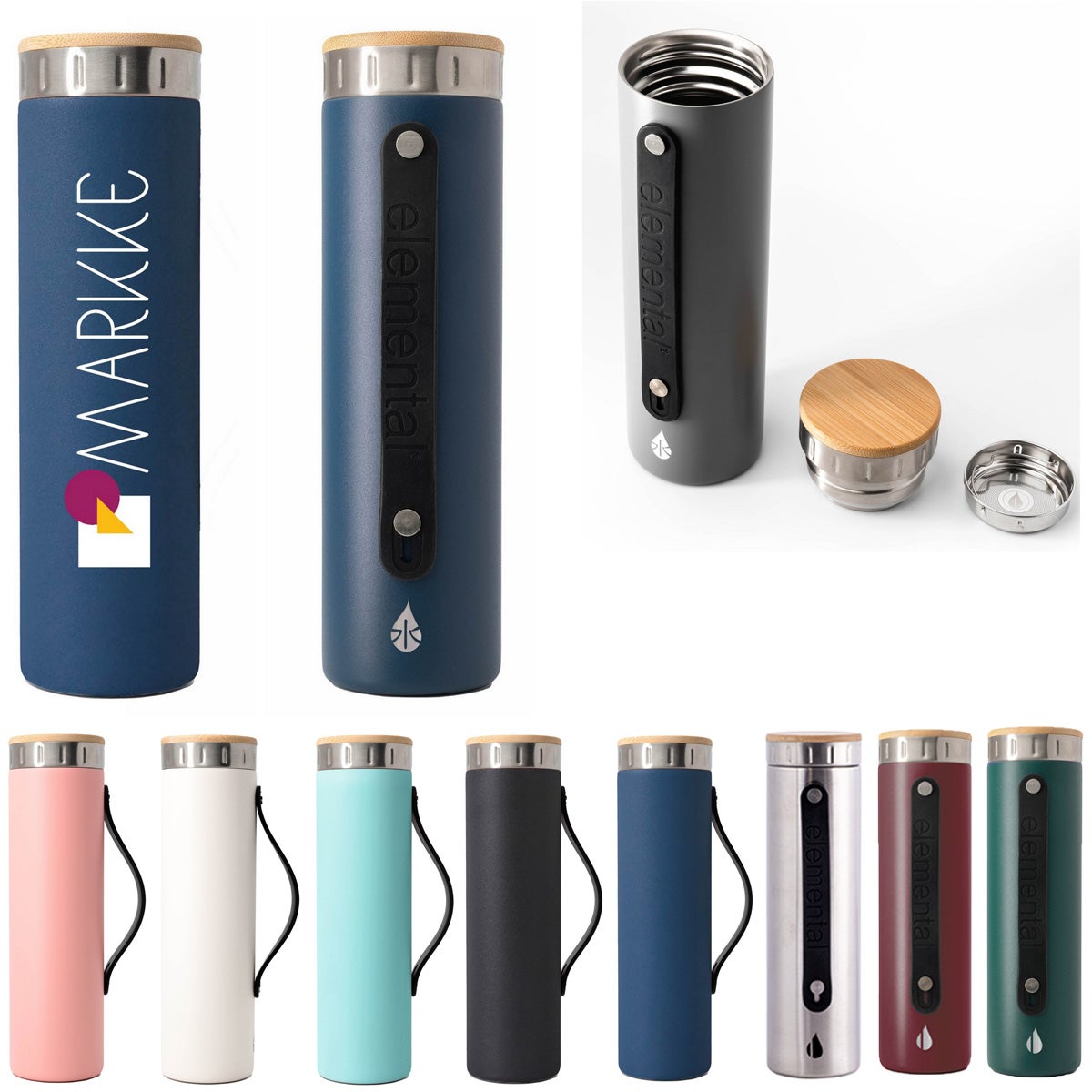 Elemental® Stainless Steel Bottle w/ Strap 20 oz Eco Promotional